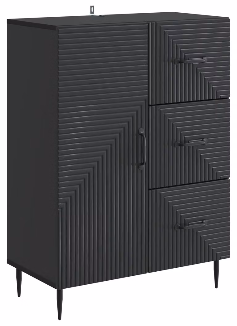 Credenza Nero 66 x 34,5 x 89,5 cm Legno ingegnerizzato