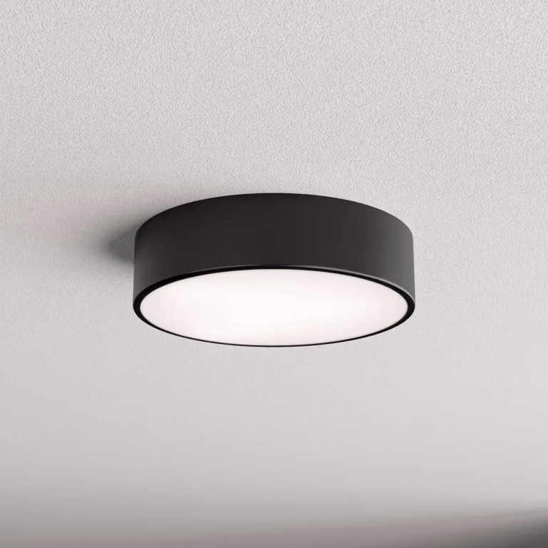 Plafoniera con sensore di movimento Cleo 300 TEMAR LIGHTING, Nero, Soggiorno / Sala da pranzo, Metallo, Moderno, Plafoniera