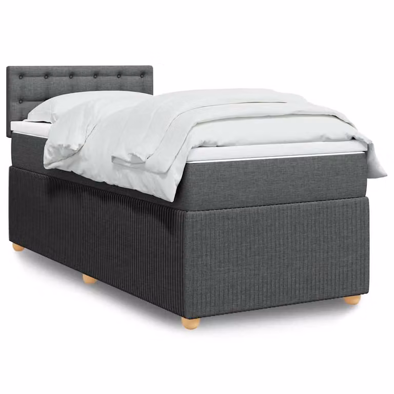 vidaXL Letto Ibrido con Materasso a Molle Insacchettate Grigio e Bianco L/P/H: 90 x 190 x 40 cm