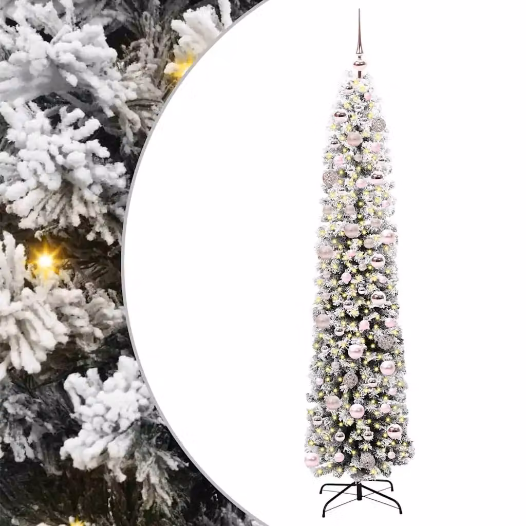Albero di Natale artificiale moderno vidaXL verde con 300 LED luce bianca calda