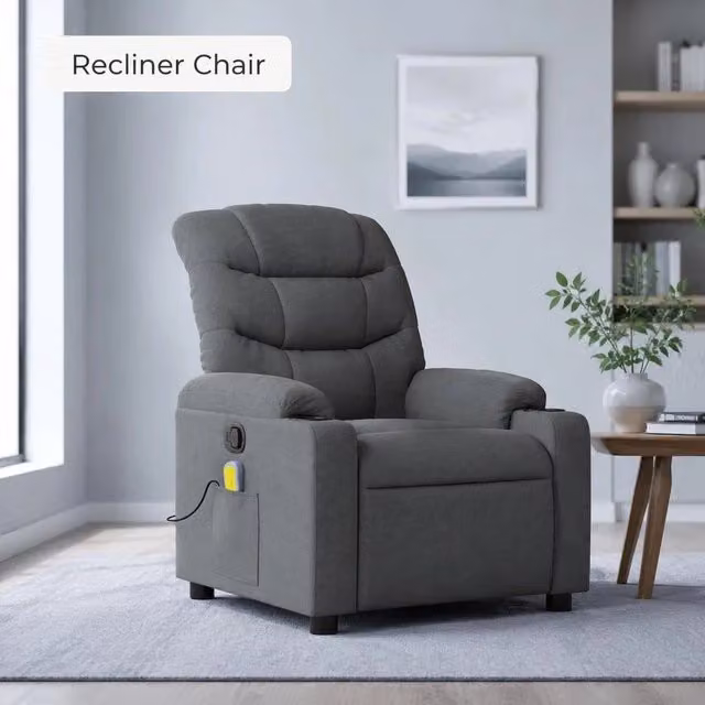 Massage Chair, Dark Grey Fabric