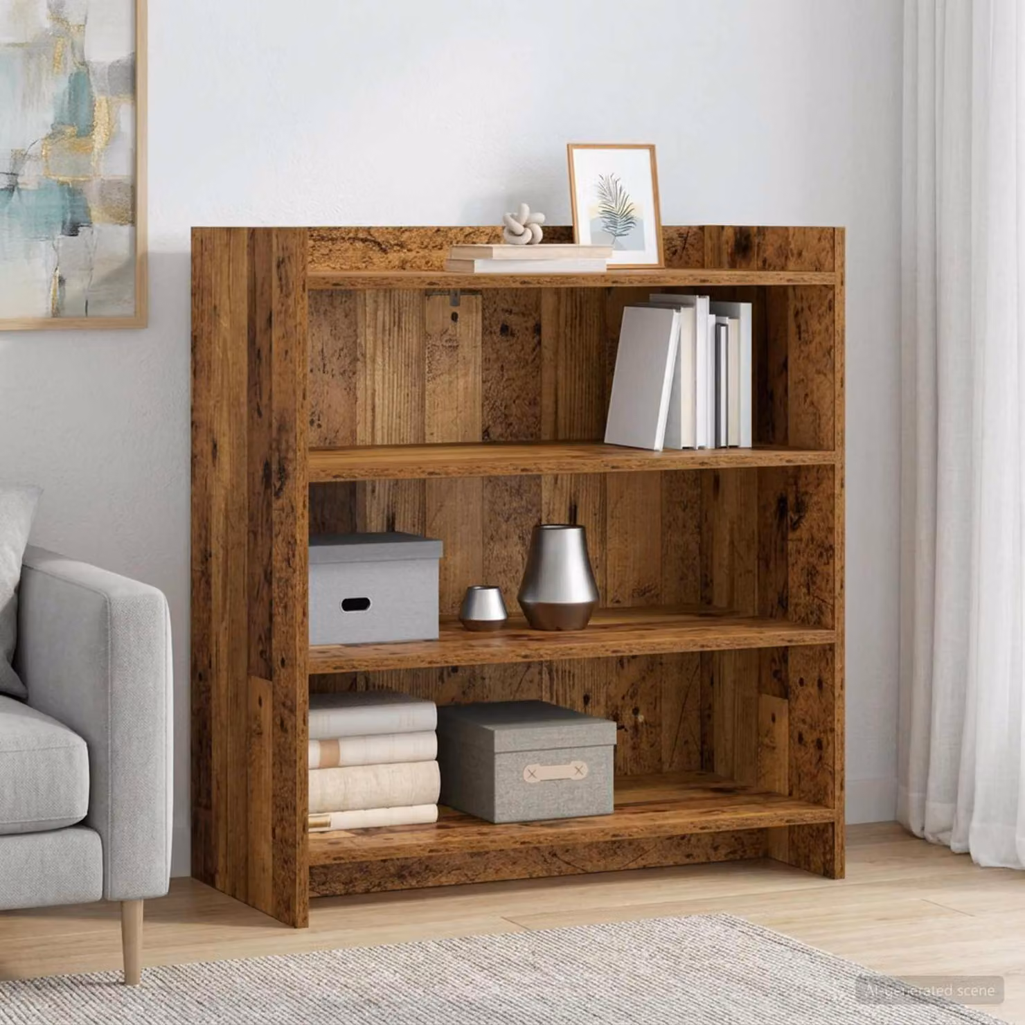 Credenza vidaXL in legno ingegnerizzato color marrone, stile moderno, L 75 cm x P 36 cm x H 80 cm