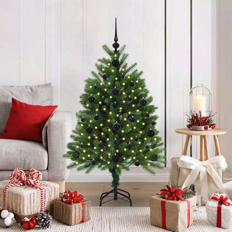 Maison Exclusive - Albero di Natale con 150 luci LED, base inclusa, colore verde, altezza 120 cm, materiale: PE
