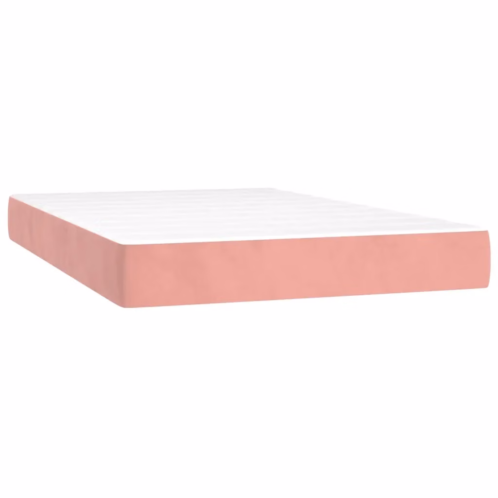 Materasso a molle insacchettate vidaXL in velluto rosa, L: 120 cm, P: 200 cm, H: 20 cm – 2
