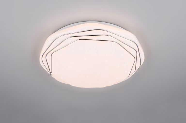 Reality Leuchten, plafoniera modello DIZZY, dimensioni 38,50 x 7 cm, colore bianco