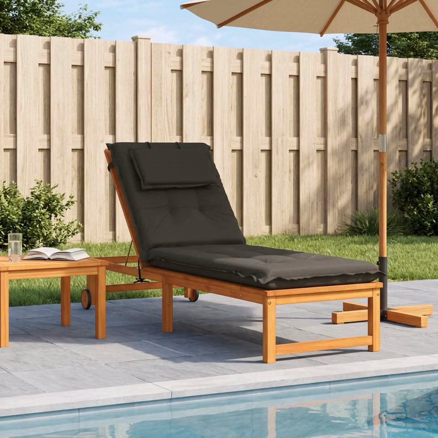 vidaXL Cuscino per Lettino GEMERT 100% Poliestere Antracite