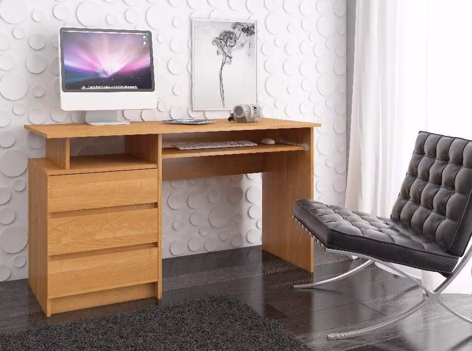 Comodino spazioso da 60 cm con 3 cassetti – Compatto e funzionale