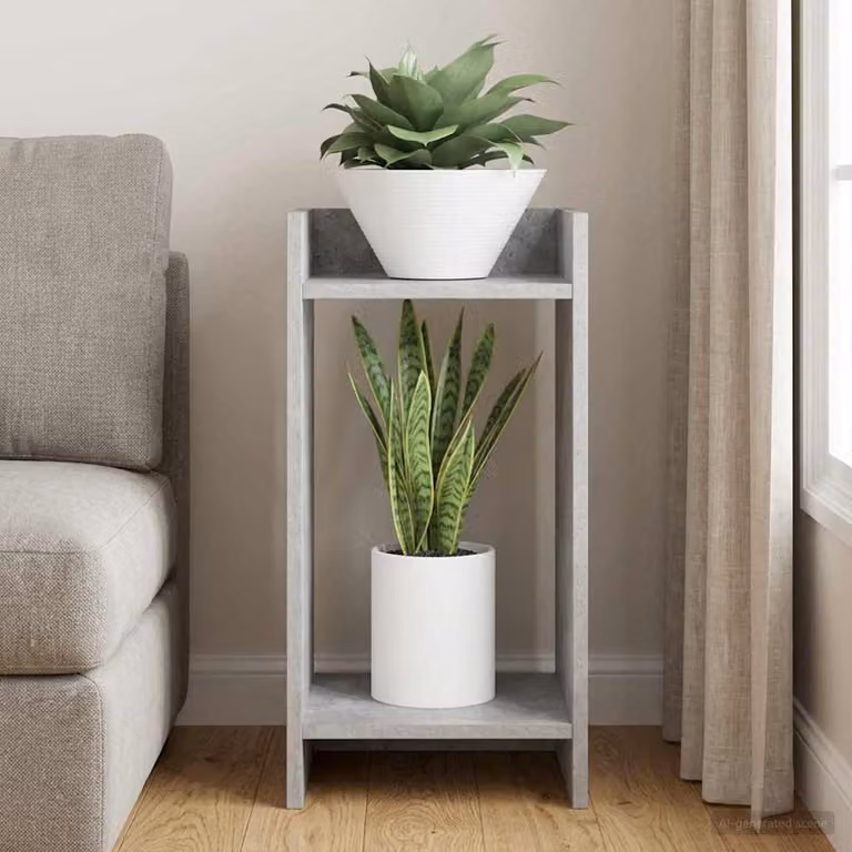 vidaXL Supporto per piante moderno in legno MDF Grigio opaco L/P/H: 30 x 30 x 60 cm