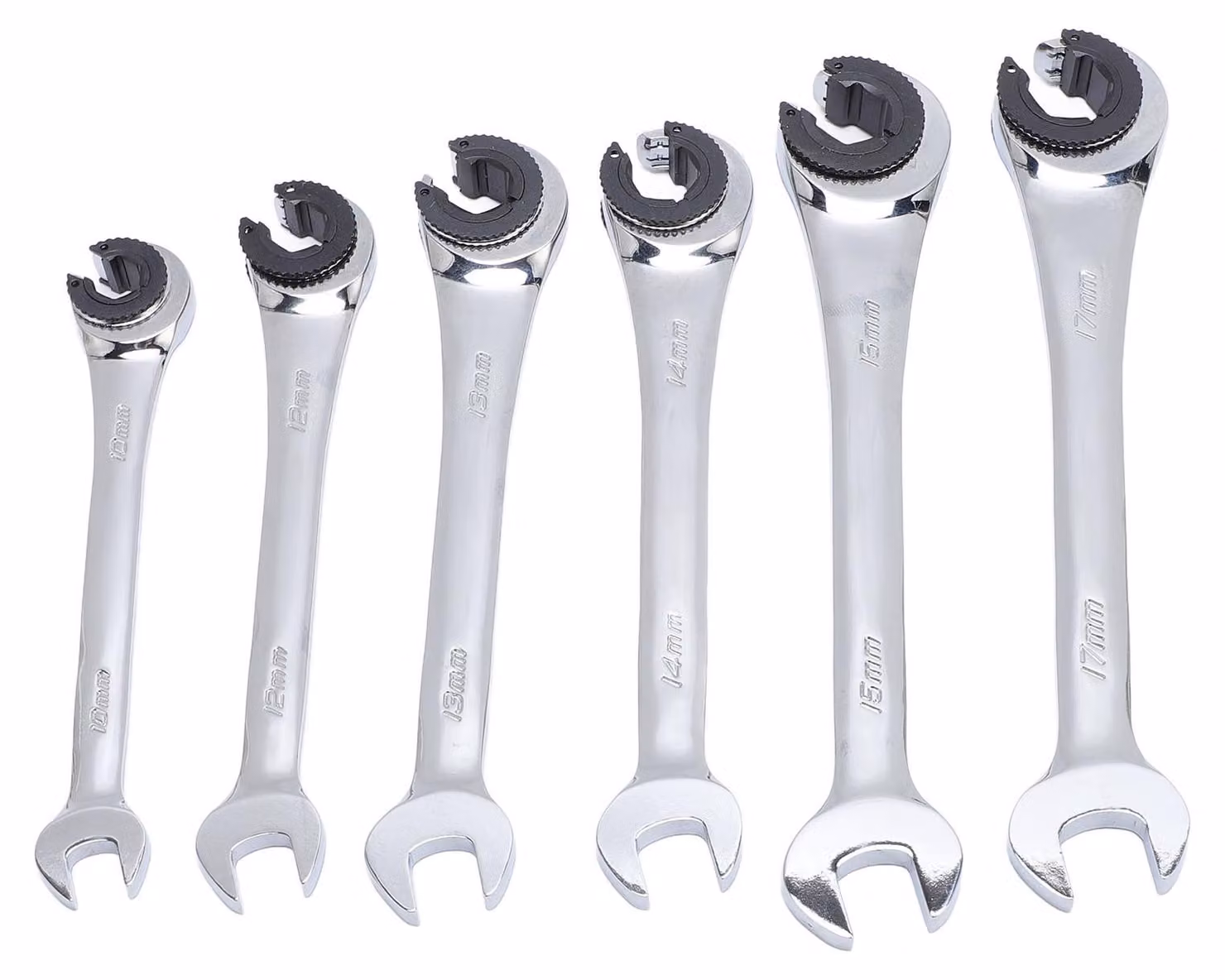 Set di 6 chiavi a cricchetto con bussole espanse per tubi di carburante, freni e climatizzazione: 10 mm, 12 mm, 13 mm, 14 mm, 15 mm, 17 mm