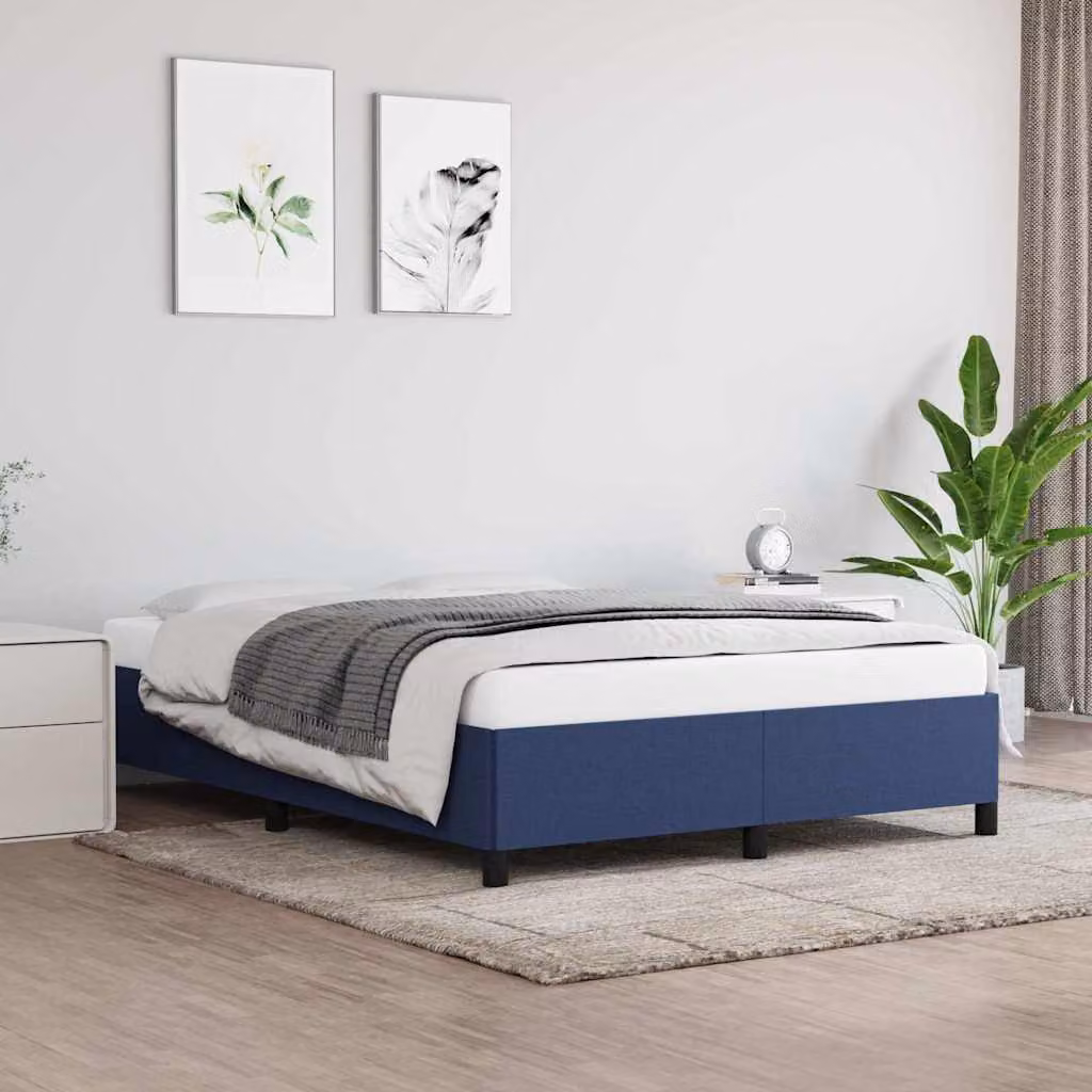Giroletto vidaXL senza materasso in tessuto blu L 140 x P 193 x H 35 cm