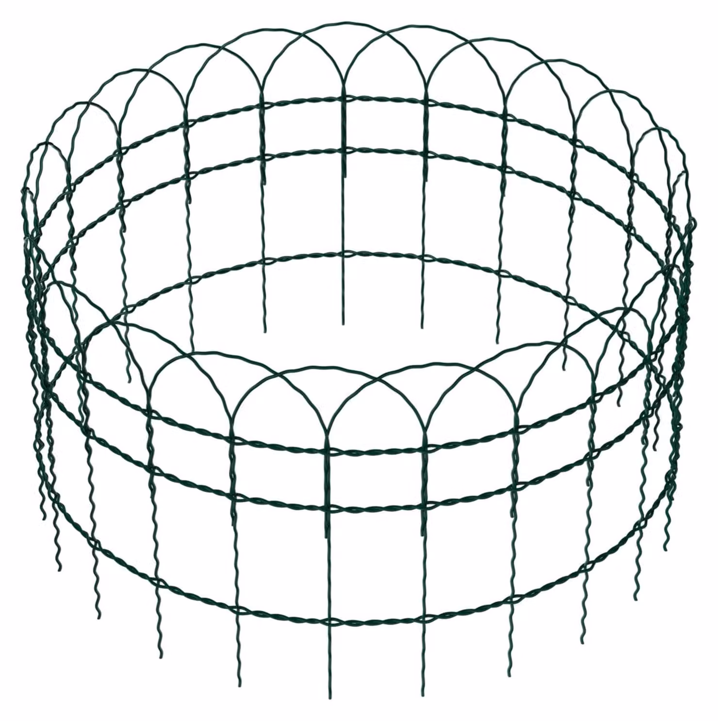 Recinzione per giardino, rete metallica - 10 metri - 0,4 metri di altezza - Acciaio rivestito in PVC - Verde - Adatta per giardini e laghetti