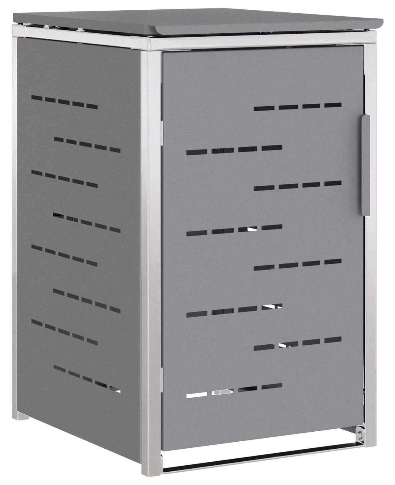 Contenitore per lo stoccaggio di bidoni per rifiuti, modello per 1 bidone da 240 litri, colore grigio