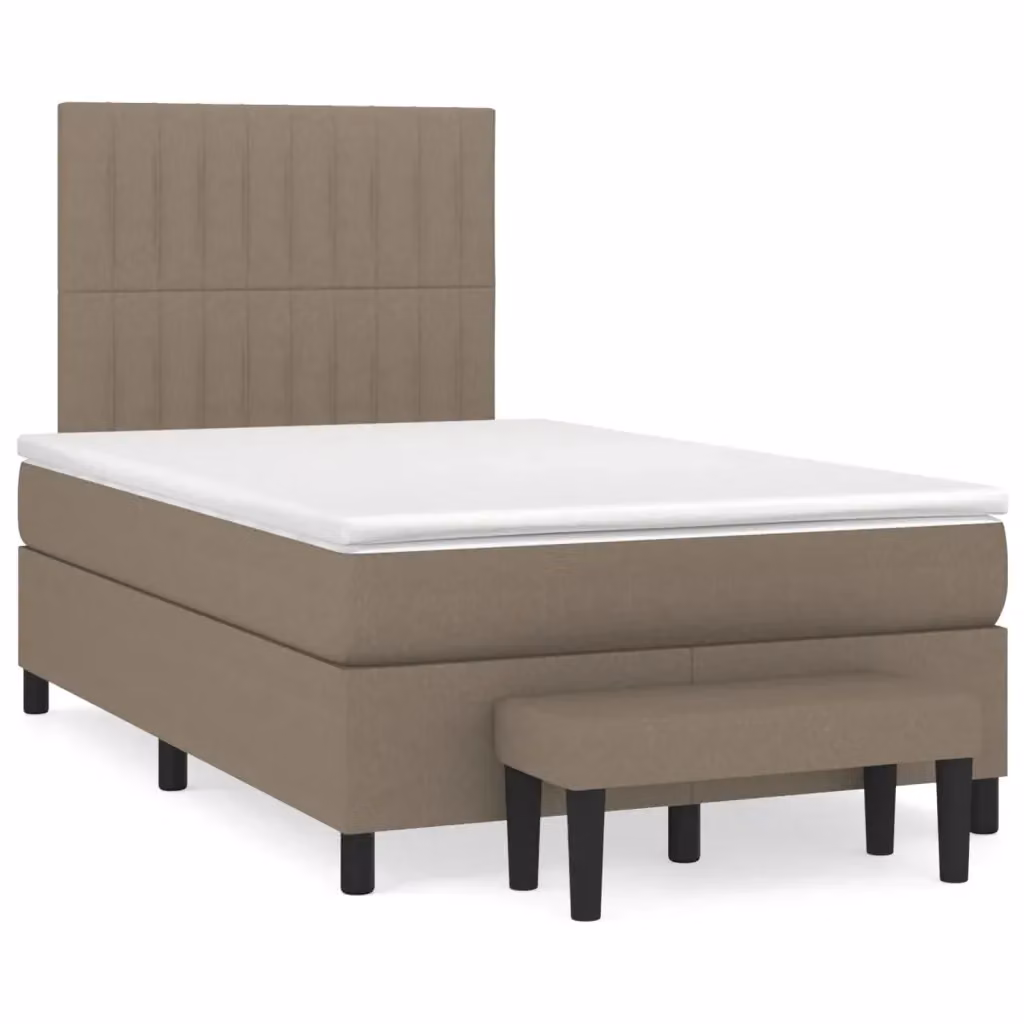 Letto Ibrido vidaXL con Struttura Imbottita in Tessuto e Legno, Colore Beige e Bianco, L/P/H: 120 x 200 x 128 cm – 2