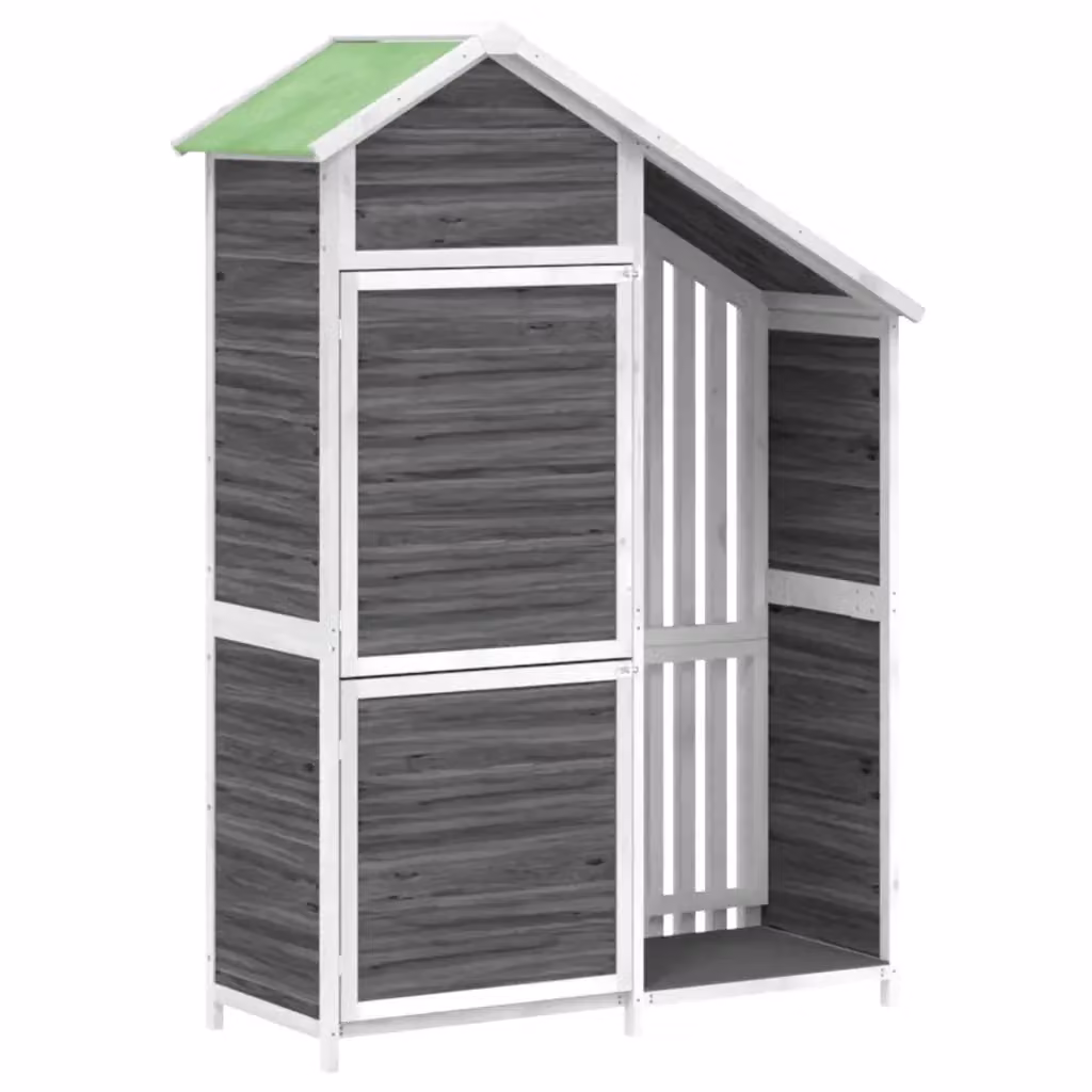 Rimessa da giardino Videx in legno massello di pino grigia, L: 120 cm, P: 53,5 cm, H: 170 cm – 2