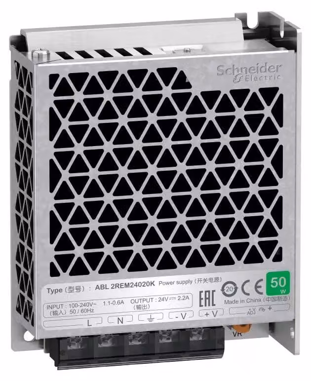 Alimentatore Schneider Electric, Easy Modicon ABL2, a commutazione, monofase, 100-240 V CA, 24 V CC, 2,2 A, 53 W ABL2REM24020K