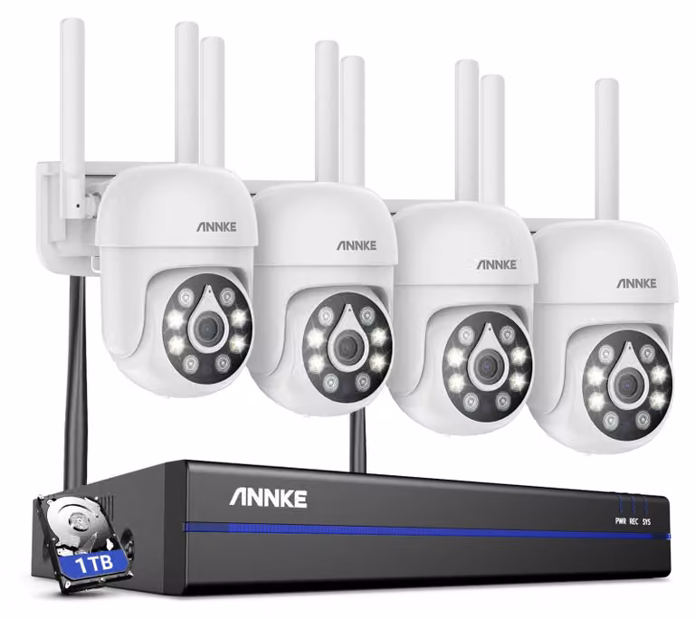 Kit di telecamere di sicurezza a 10 canali, risoluzione 5MP, wireless, con 1 TB di spazio di archiviazione, telecamera Wi-Fi per esterni, obiettivo zoom