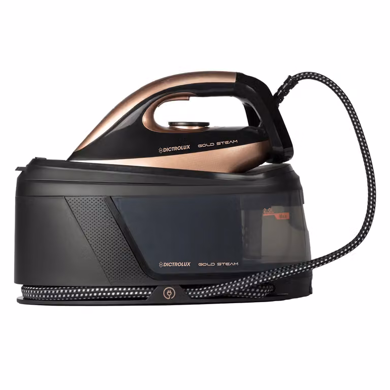 Ferro da stiro con caldaia Dictrolux Gold Steam Eco 2400 Watt, colore nero, con funzione anti-calcare e vapore verticale
