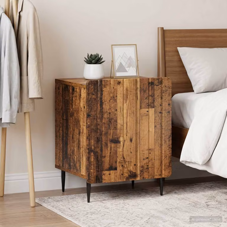 Set di 2 Armadi da Notte vidaXL in Legno Antico Marrone L 43 cm x P 34,5 cm x H 52 cm