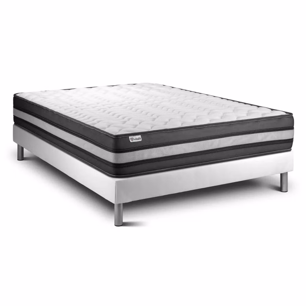 Letto con materasso in memory foam Vital Power Zen Bianco L: 160 cm x P: 190 cm – 2