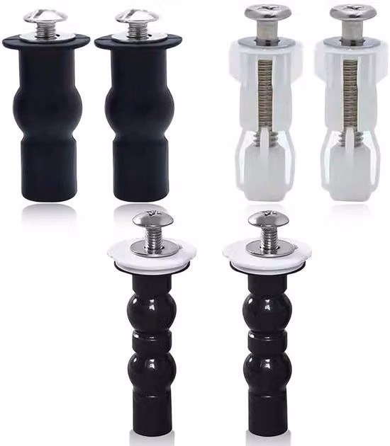 Fissaggi per portasapone da bagno, dadi universali per sedili WC, 3 set di fissaggi per sedili WC con dadi girevoli, viti di espansione per set WC