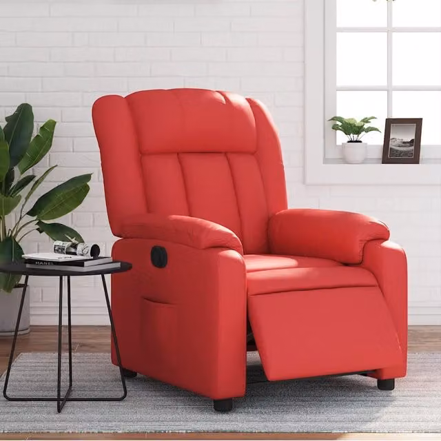 Poltrona Reclinabile Elettrica vidaXL in Similpelle Rossa con Braccioli e Funzione Auto-Return – 1