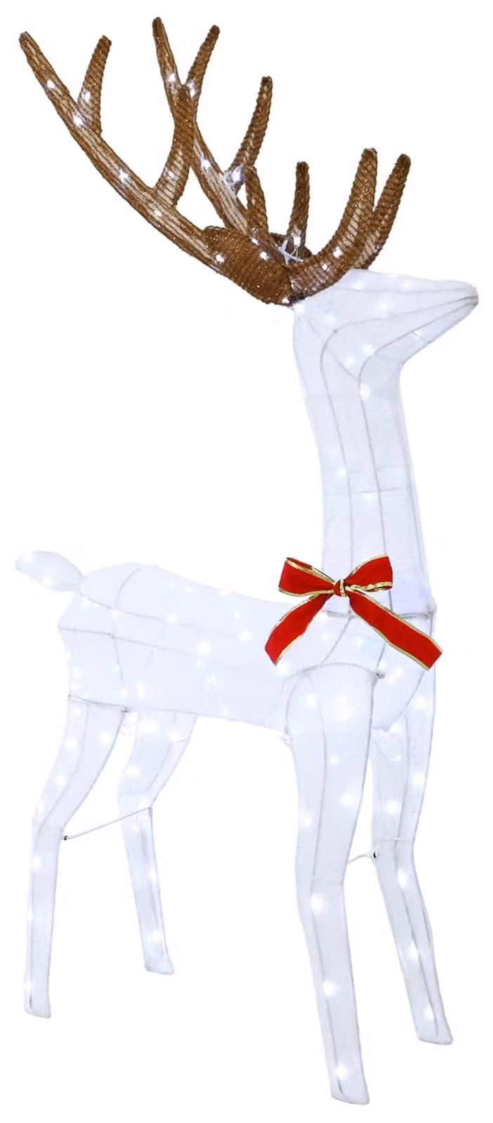 Alce di Natale 3D, modello LOVIISA, 140 LED, luce bianca fredda, dimensioni 70 x 26 x 128 cm