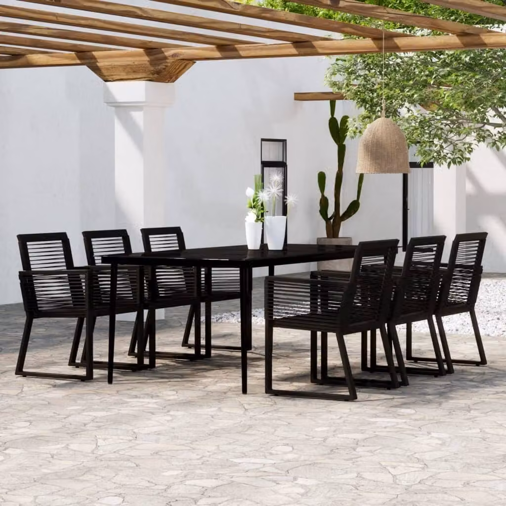 Maison Exclusive - Set da pranzo da giardino 7 pezzi nero