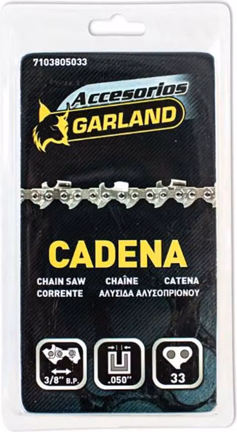 Catena di motosega con 33 maglie. spada da 8" / 20 cm.