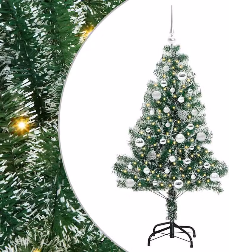 Albero di Natale Artificiale Imbiancato con Luci LED 150 cm