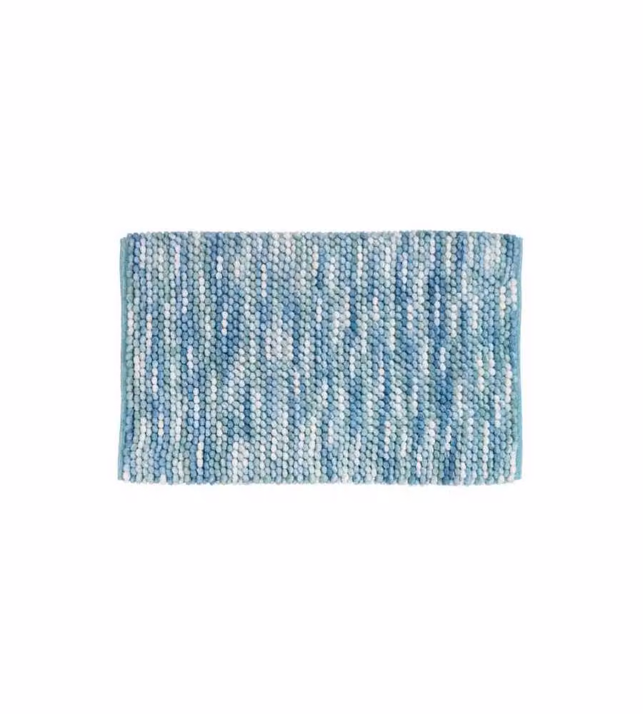 Tappeto da bagno Wenko a righe turchese e blu, antiscivolo, L: 60 cm, P: 90 cm – 1