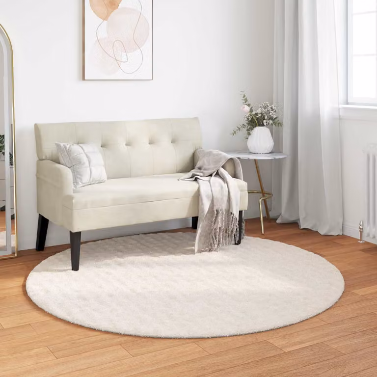 Tappeto rotondo vidaXL SIROLO color beige in poliestere, Ø 200 cm