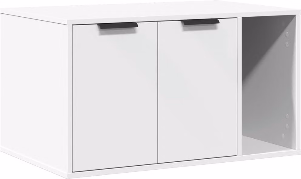 Recinto per Lettiera per Gatti Bianco 80x50x45 cm in Truciolato