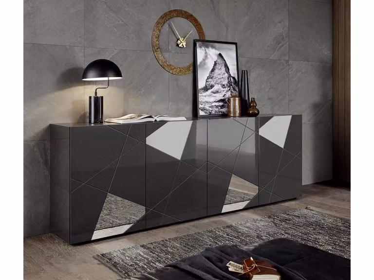 Credenza a 4 ante - Laccata antracite - CANTIANO