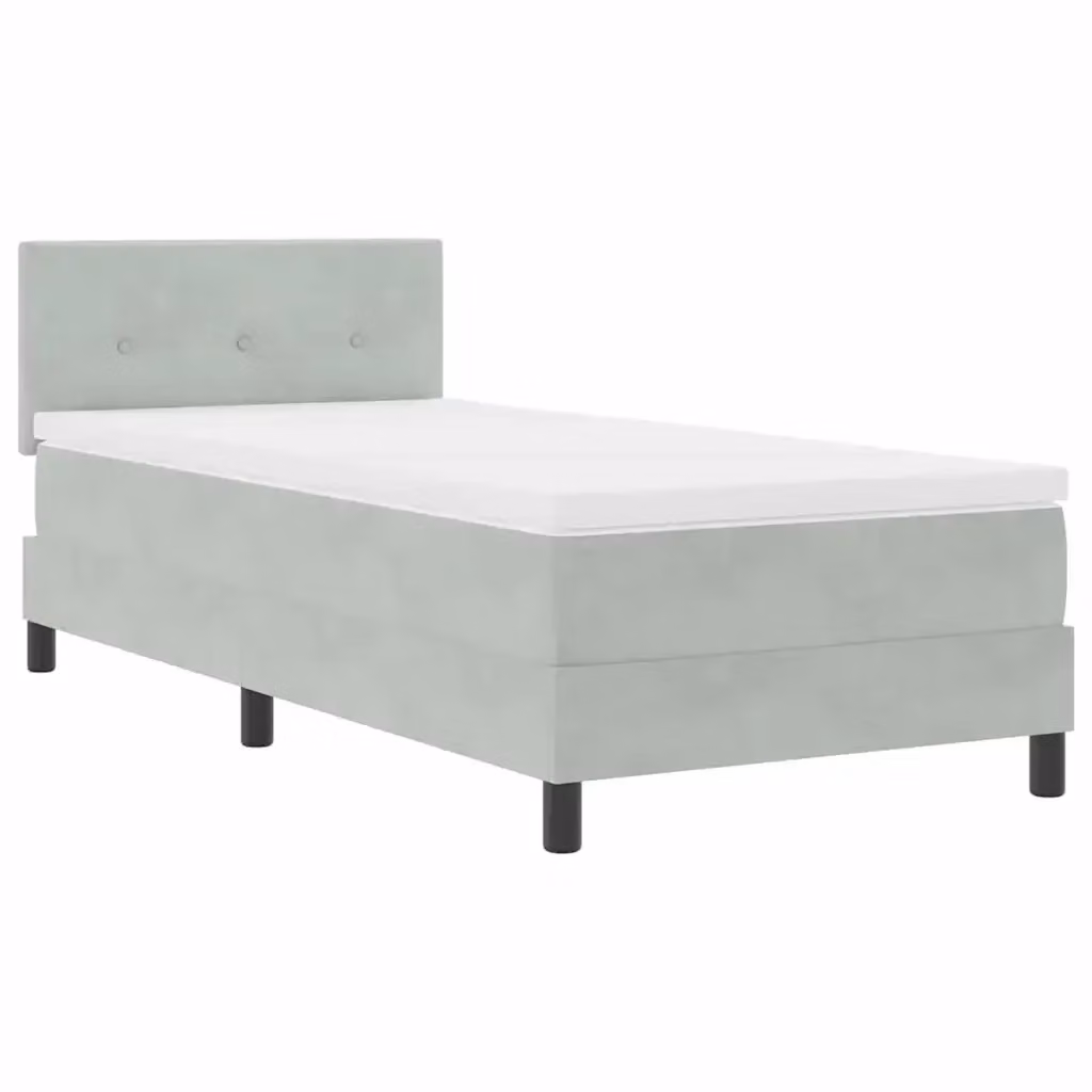 Letto a molla con illuminazione LED vidaXL in velluto grigio, L/P: 100 x 200 cm – 2