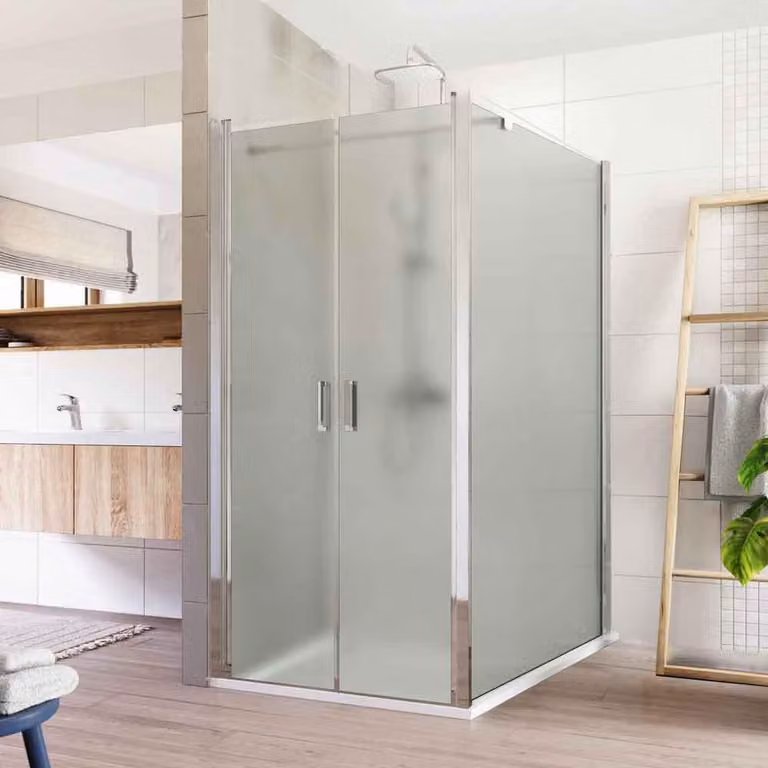 Cabina doccia Mereo, Lima, rettangolo, doppia anta, volante, 100x120 cm, cromo ALU, vetro Point - CK88532K