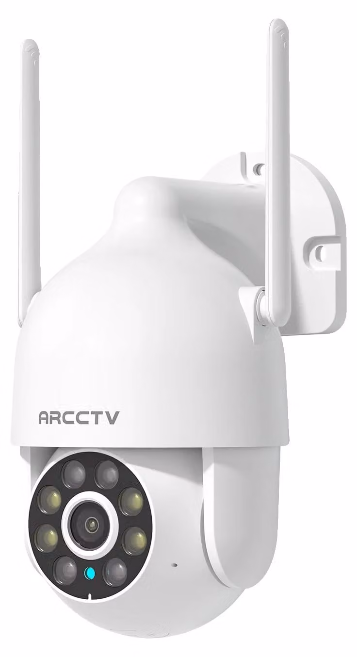 Telecamera di sicurezza per esterni, risoluzione 2304 x 1296, visione notturna a colori, Wi-Fi dual band, funzione interfono, rilevamento del movimento