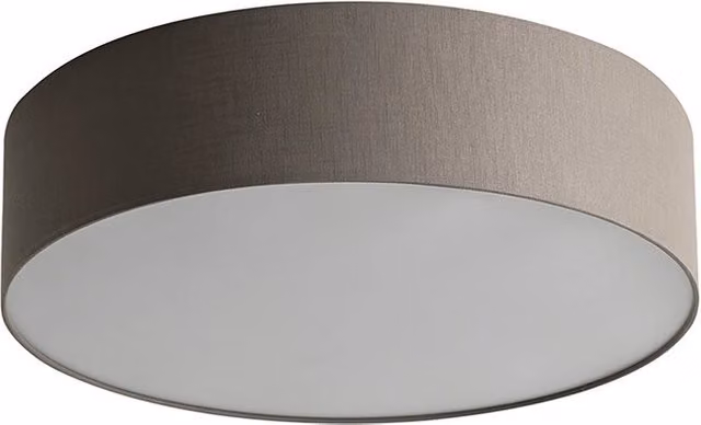 Plafoniera VIVIEN 58cm con Paralume Cilindrico in Tessuto Tortora e Attacco E27 per Illuminazione Soffitto - Rossini Group