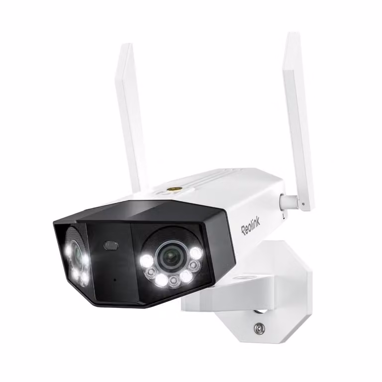 Reolink Duo 3 WiFi, telecamera di sicurezza da esterno plug-in 8K 16MP, vista a 180°, Wi-Fi 6 dual band, visione notturna a colori