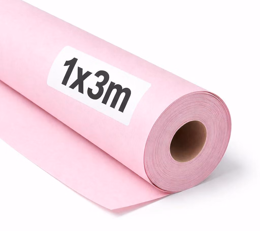 Carta kraft color rosa pastello, 3 rotoli da 1x3 metri, prodotto sostenibile, ideale per confezioni regalo e progetti fai-da-te
