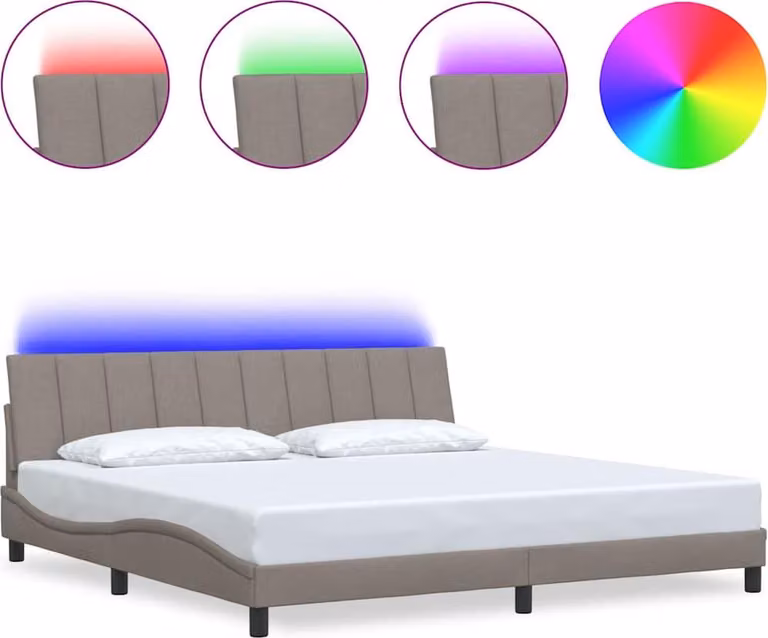 Giroletto senza Materasso Hanko Tortora 200x200 cm in Tessuto