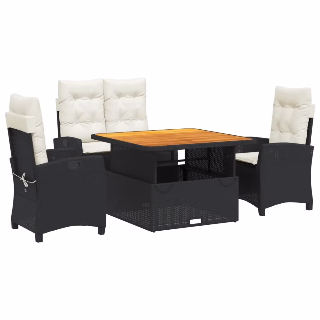 Set da pranzo da giardino moderno vidaXL in legno di acacia oliato con 4 sedie – 2