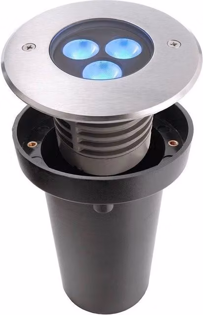 Faretto da incasso per giardino DEKO-LIGHT RGB multicolore, LED dimmerabile, IP67, in acciaio inox e argento, forma tonda – 1