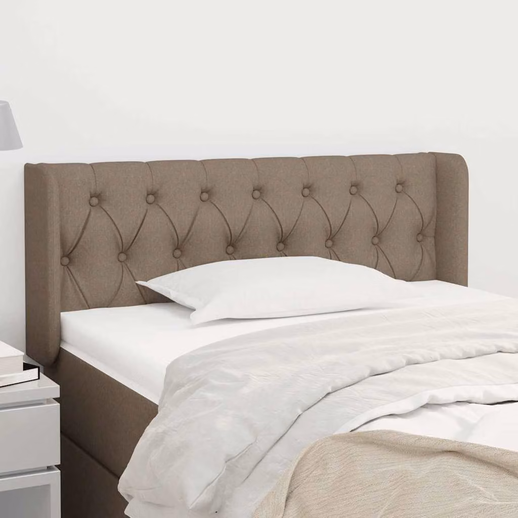 Testiera ad orecchio vidaXL in tessuto color tortora, L 93 cm, P 16 cm, H 78/88 cm
