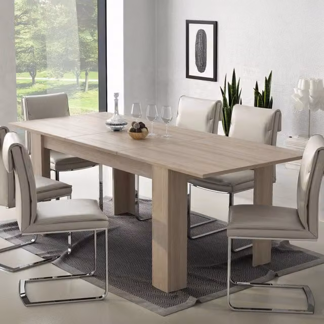 Tavolo allungabile moderno Campora in legno marrone e beige, L/P/H: 220 x 90 x 75 cm