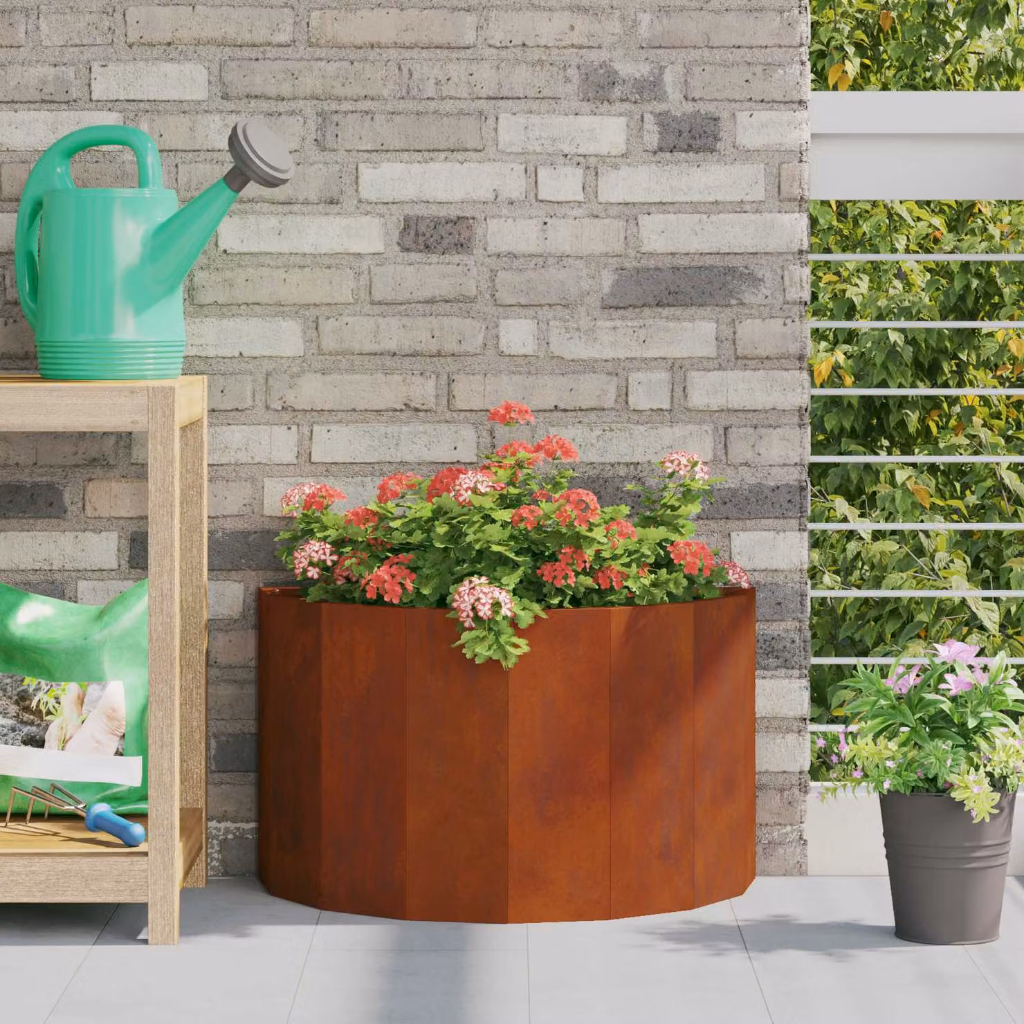 vidaXL Fioriera Ruggine 60 x 30 x 35 cm