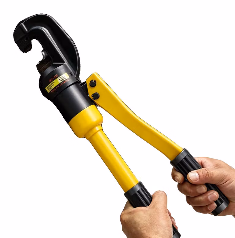 Tagliaferro idraulico, con una forza di taglio di 8 tonnellate, lunghezza totale di 42 cm, dimensioni della testa di taglio 13 cm x 6,5 cm, peso netto 3,3 kg, lunghezza del manico 10,4 cm