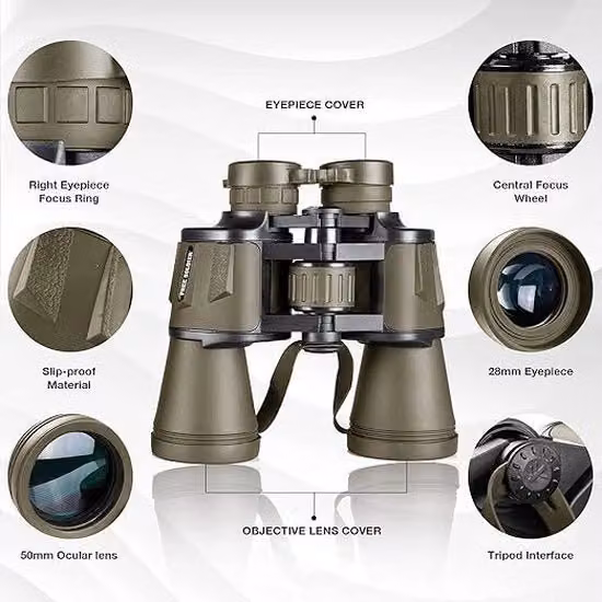Binocolo Potente e Telescopio Acquatico per Adulti, Colore Verde