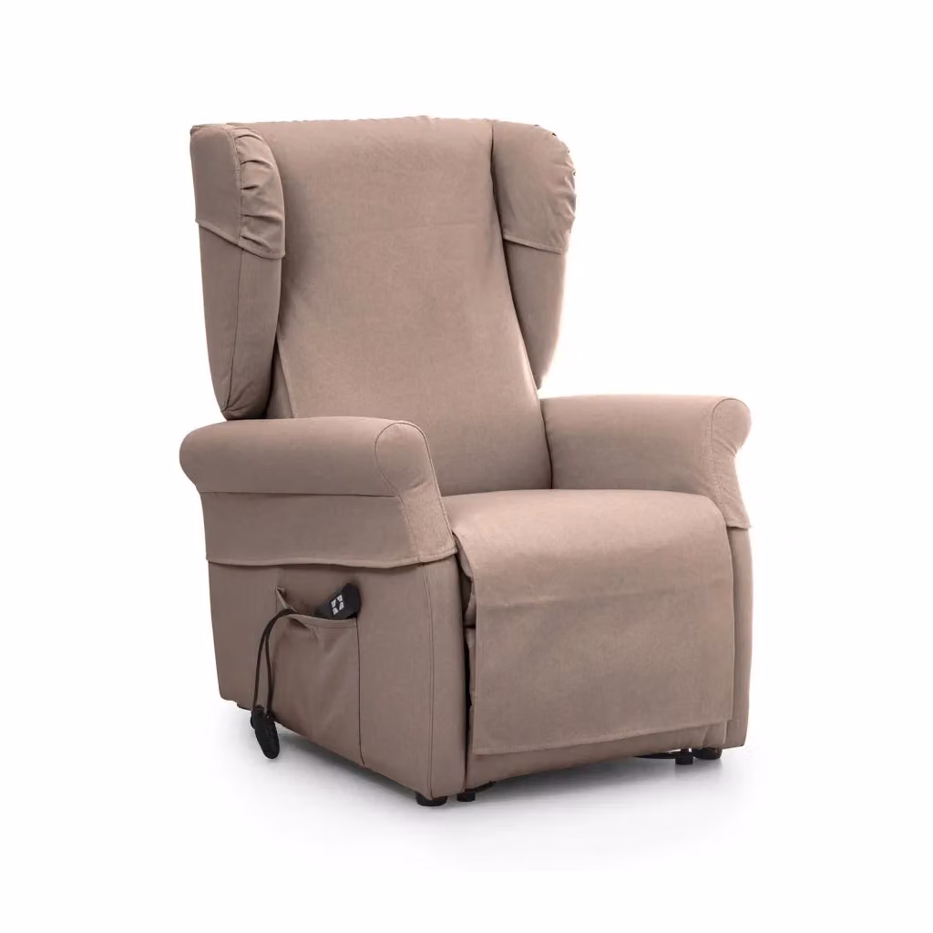 Poltroncina Treia DMORA Beige con Braccioli e Rivestimento in Tessuto L: 75 cm, P: 84 cm, H: 107 cm – 2