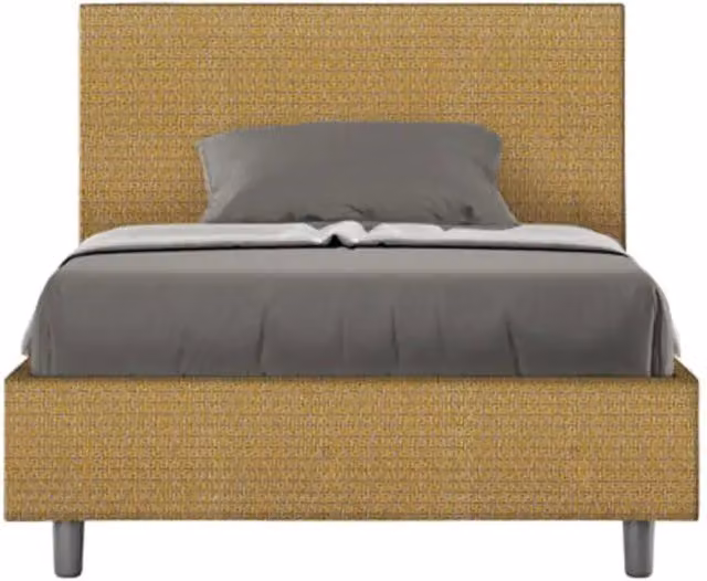 Letto una piazza e mezza Adele Ityhome con contenitore imbottito in tessuto Labirinto giallo L/P/H: 120 x 210 x 106 cm – 1