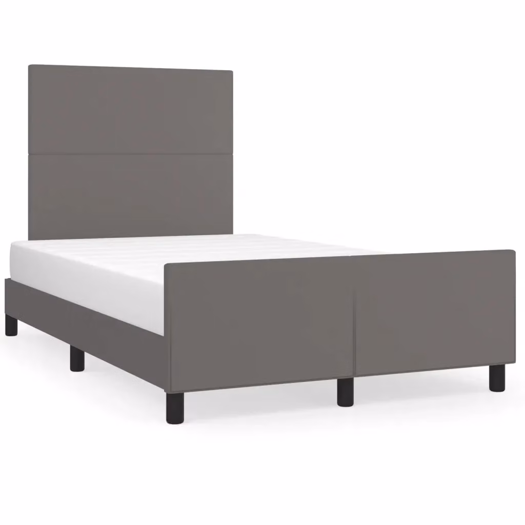 vidaXL Giroletto senza Materasso in Similpelle Grigio L/P/H: 120 x 193 x 128 cm – 2